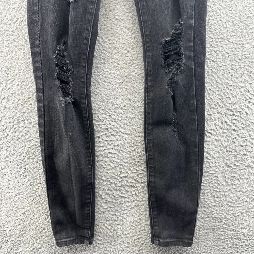 Aeropostale Jeans Juniors Size 00 Short Black High Rise Distressed Jeggings